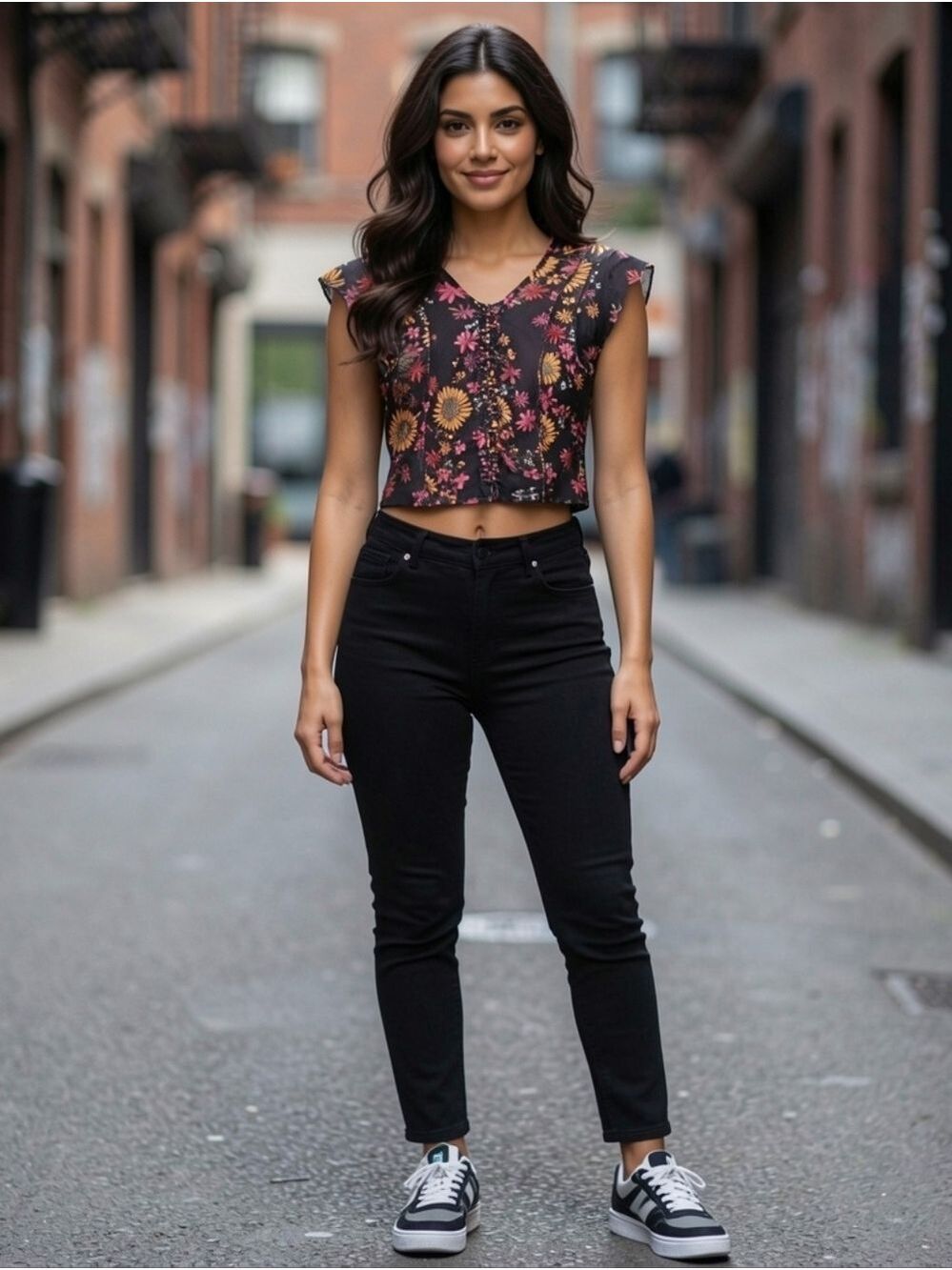Miss Selfie Floral Sleeveless Blouse Size Extra Large - Picture 7 of 7